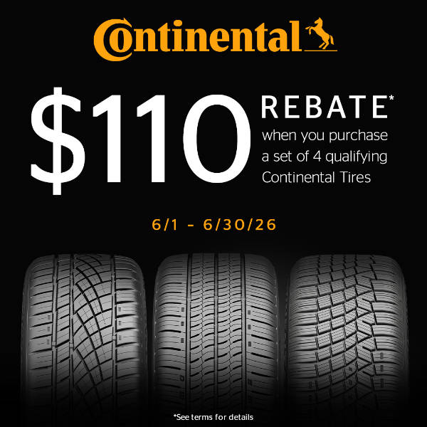Up to $110 Rebate on Continental Tires